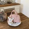 Nova Bolsa Boston Fofa com Pingente de Coelho 2026 para Mulheres, Bolsa de Ombro Transversal Versátil e Fashion com Toque de Luxo, Bolsa de Mão