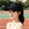 Sombrero de Sol de Verano Nuevo para Mujer, Gorra Visera Deportiva para Correr con Protección UV, Ala Ancha y Parte Superior Abierta
