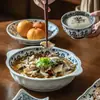 Novo Conjunto de Louça de Cerâmica Estilo Chinês para Jantar de Reunião para Uso Doméstico, Tigelas e Pratos Atacado, Tigelas Grandes, Pratos de Jantar Redondos, Tigelas e Pratos para Sopa