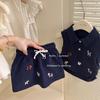 Conjunto de Verano para Niñas 2026 Nuevo Elegante Estilo Academia para Bebés Chaleco con Cuello Polo y Falda Conjunto de Dos Piezas