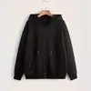 Nueva Moda Tendencia Sencilla Cremallera Con Capucha Versátil Chaqueta Casual Sudadera Holgada Cremallera de Plástico Superior Al Por Mayor