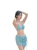 2025 Nuevo Bikini de Falda Dividida Triángulo para Mujer que Cubre el Vientre Aspecto Adelgazante Traje de Baño para Resort de Playa Aguas Termales [Envío Directo]