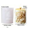 Molde de Silicona para Vela Aromática Cilíndrica con Diseño en Relieve de Rosa Peonía
