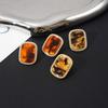 Pendientes de resina para mujer, diseño de nicho, pendientes de color marrón ámbar de alta calidad, pendientes retro elegantes, ligeros y de lujo, de moda.