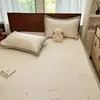 Conjunto de Três Peças de Tapete Refrescante Jacquard de Gatinho Fofo, Qualidade A de Grau Bebê, Lavável à Máquina, Tapete Macio de Verão, Dobrável