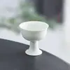 Xícara de Chá de Rocha Yuerui, Conjunto de Chá Kung Fu Dehua Alto, Xícara de Porcelana para Degustação de Chá do Mestre em Forma de Pétala, Xícara Queimada em Cinzas, Xícara de Altar Vintage