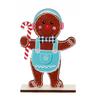 Adornos navideños transfronterizos: pareja de hombrecitos de jengibre, hombrecitos de galletas, adornos navideños de madera para escritorio.