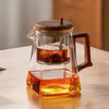 Elegante Tetera 2025 Vidrio Resistente al Calor Cafetera de Té para Hogar y Oficina Separación de Té y Agua Juego de Té para Preparar Té de Hierbas