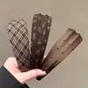 Nova Faixa de Cabeça para Outono Inicial Série Cor Café Maillard Presilha Larga para Cabelo Faixa de Cabeça Floral de Bolinhas Acessórios de Cabelo Coreanos para Mulheres Listras Clássicas