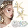 Clip para el Cabello Decoración de Estrella de Mar Sirena Fiesta en la Playa Brillo Facial Brillante Decoración de Fiesta Oceánica Vacacional