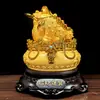 Adorno de sapo de la fortuna bañado en oro atrae riqueza, sapo de tres patas para compañía y tienda, de alta gama y elegante, adecuado como regalo para inauguración