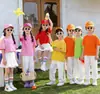 Disfraces de Rendimiento Infantil Color Caramelo Disfraces de Baile para Jardín de Infancia Uniformes de Clase de Porristas Fotos de Graduación de Escuela Primaria