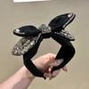 Coreia do Sul Luz Luxo Strass Arco Faixa de Cabelo Brincalhão Moda Alta Cranial Top Headband Headwear Rosto Pequena Faixa de Cabelo Redutor de Idade para Mulheres