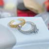 Diseño de Nicho Estilo Vintage Patrón de Rayas Estrechas Textura de Tela Anillos Cepillados Hechos a Mano para Mujeres Venta al por Mayor