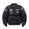 Chaqueta de aviación MA1 para primavera y otoño, chaqueta de vuelo de la Fuerza Aérea para hombre, chaqueta cruzada para hombre, mono, cuello de béisbol, top