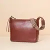 Fábrica Soporta Bolso Cubo Retro de Piel de Vaca Curtida al Vegetal Personalizado para Mujer, Bolso Cruzado de Hombro de Moda, Bolso de Piel Genuina Transfronterizo para Mujer
