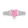 Anillo de Corazón con Corte de Flor de Hielo de Piedra Preciosa de Colores Más Vendido en Tiktok con Corazón Incrustado de Diamante de Alto Carbono Brillante para Transmisión en Vivo Dropshipping