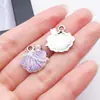 Colgantes de aleación de estrella de mar y concha estilo océano con goteo de aceite, kit de accesorios para pendientes y collares DIY, venta al por mayor de kits de material para colgantes