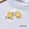Pendientes de Acero Inoxidable con Forma de Flor de Amor Europeos y Americanos Transfronterizos Geométricos Simples Elegantes Moda Joker Sentido de Alta Gama Nicho