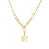 Clip para papel con colgante de estrella hueca directo de fábrica, collar de personalidad, collar de acero inoxidable, moda para mujer, cabeza simple