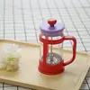 Cafetera de Prensa Francesa de Vidrio Resistente al Calor, Cafetera de Preparación Manual, Espumador de Leche, Para una Sola Porción 350ml, Navidad y Año Nuevo