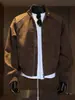 Chamarra bomber tie-dye mate para hombre, otoño, corte limpio, top de moda deconstruido, chamarra de piel sintética para adolescentes