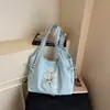 Bolso de Lona Bordado Floral de Moda 2026 para Mujer, Bolso de Hombro Grande de Alta Gama, Bolso Tote