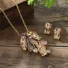 Set de Pendientes y Colgante Geométricos de Línea Esmaltados Nuevos Transfronterizos para Mujer, Collar Irregular de Diseño de Moda