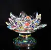 Suporte de Velas Flor de Lótus de Cristal Colorido, Itens para Oferenda ao Buda, Altar Doméstico, Suporte de Velas Estilo Chinês, Ornamento de Suporte de Velas Flor de Lótus de Cristal