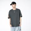 Playera de Manga Corta para Hombre Verano Coreana Cuello Redondo Camiseta Básica Bordada Holgada de Algodón Top de Media Manga para Hombre Transfronteriza