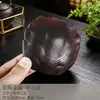 Decoração de Pet de Chá de Argila Roxa para Criar Caranguejos, Filtro de Folha de Chá de Cerâmica, Coador de Chá, Acessório para Cerimônia do Chá, Suporte para Tampa D1