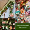 Pingente Árvore de Natal Amazon Desenho Animado Pirulito Balão Letra Coruja PVC Cola Macia Dinossauro Animal 12 Peças