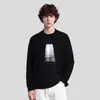 APO Ropa para Hombre Abrigo suéter texturizado para hombre transfronterizo, mezcla de lana, top de punto casual holgado de manga larga