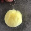 Llavero con Pom-Pom de Piel Sintética de Conejo de 8 cm Cadena Accesorio Bola de Felpa de 8 cm Bola de Pelo Anillo Accesorio Lindo