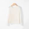 26 Nuevo Estilo de Principios de Otoño Seda de Morera Cachemira Puyuan Alta Gama Minimalista Camiseta Básica Cuello Redondo Color Sólido Estilo Coreano Dopamina