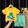 Nuevo conjunto infantil de manga corta, shorts de verano 100% algodón para niños, ropa de camiseta para bebé de comercio exterior para niñas, conjunto infantil de dos piezas