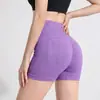 Shorts de Yoga Cintura Alta Controle de Barriga Roupa Externa Pilates Shorts Fitness Bumbum de Pêssego Alta Elasticidade Levanta Bumbum Leggings Esportivas