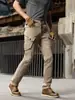 Calça de Trabalho em Algodão Lavado Nova An Yang Masculina 2026 Outono Americana Solta Multi-Bolsos Perna Reta Casual Esportiva Longa