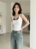 Nuevo estilo de chica picante, top sin mangas de encaje con retazos, estilo de dos piezas falso, capa interior ajustada, alta elasticidad, efecto adelgazante, se puede usar como top exterior