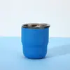 Taza de Acero Inoxidable 304 de Alto Aspecto, Doble Pared, Paso Mini con Tapa, Termo Aislante para Viaje, Taza de Café para Exteriores, para Llevar