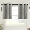 Cortinas Pequeñas Terminadas Transfronterizas de Punto Dropshipping Cortina Mate de Tres Capas Doble Cara Cabezal con Ojales Aislante sin Taladro para Cocina Parasol