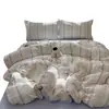 Juego de ropa de cama de cuatro piezas de algodón jacquard retro francés de 60S, juego de ropa de cama de tres piezas con sábana y funda de edredón de algodón 100% puro estilo pastoral