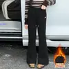 Pantalones de campana con forro polar para niña Otoño Invierno 2026 Nuevos Pantalones deportivos casuales de microcampana para niñas grandes Pantalones largos adelgazantes para niños Ropa para niños