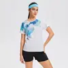 Camiseta de Verano Nueva Elástica Transpirable Holgada de Manga Corta Deportiva Transfronteriza para Mujer Ropa Profesional para Yoga, Correr, Entrenamiento, Fitness