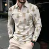 Camisa POLO Casual de Manga Larga con Cuello de Solapa para Hombre, Transfronteriza Europea y Americana, Top de Personalidad para Fiesta Festiva de Navidad