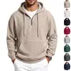 Sudadera nueva para hombre de importación, versátil jersey de punto gofrado con media cremallera, sudadera con capucha de manga larga de corte holgado para otoño e invierno