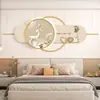 Pintura Decorativa Moderna Simples de Cabeceira Pintura de Luz Pintura de Luz Luxo Leve Fundo Creme Pintura de Parede Murais de Quarto