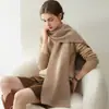 Bufanda de Punto 100% Cachemir Otoño/Invierno Punto Doble Canalé Moda Versátil para el Trabajo Suave Cálida Ligera Lujo Universal