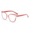 Gafas antiazules 2024 para mujer, estilo PC, con base en la pierna, estilo retro, con placa de color y espejo 5715