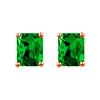 Brincos de Tarraxa Yihua Retangulares com Diamante Verde Esmeralda, Brincos Quadrados com Diamante Verde Banhados a Ouro Rosé 18K, Joias de Orelha de Luxo